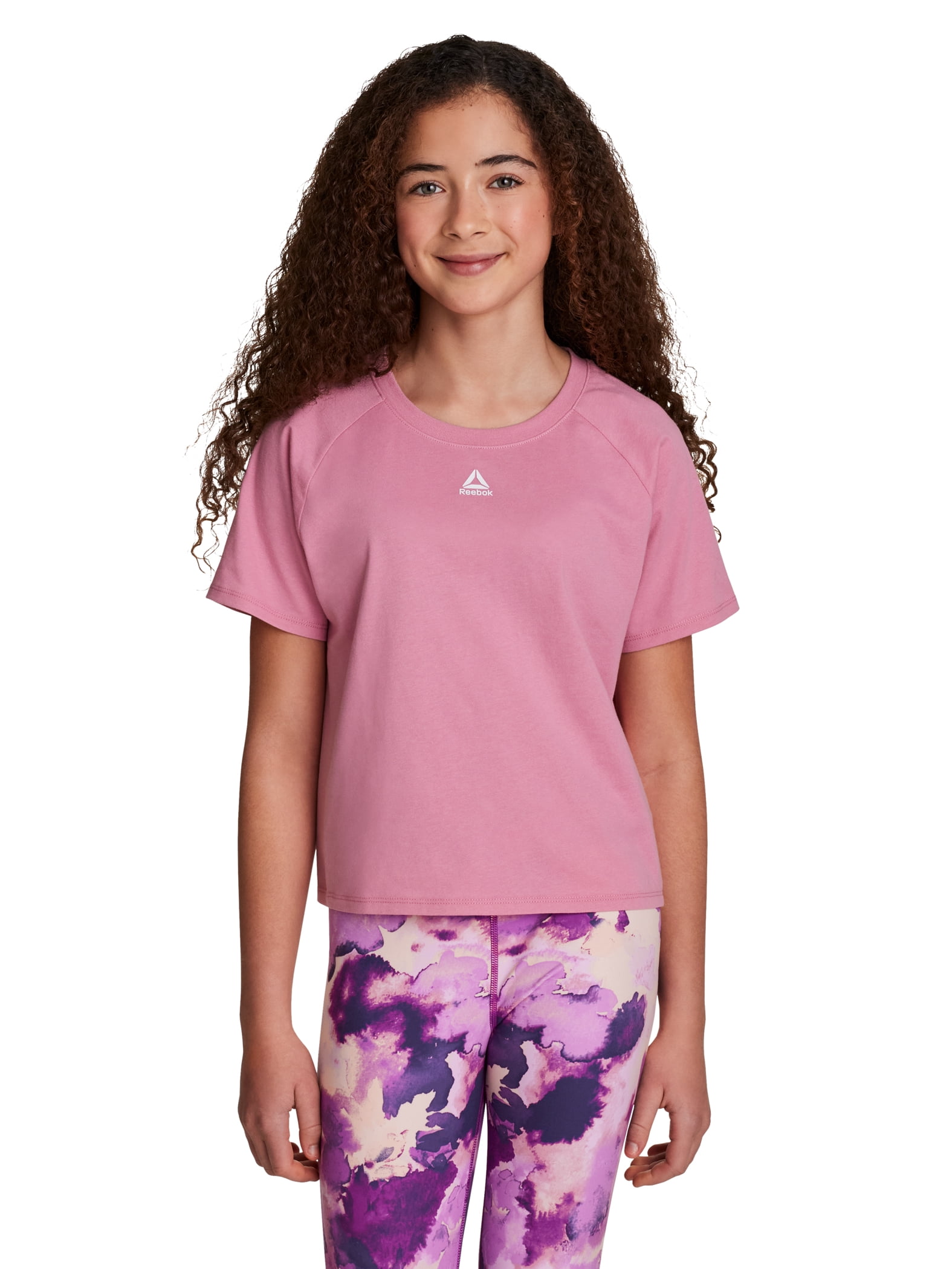 Reebok Girl’s Athletic Boxy Short Sleeve Graphic T-Shirt, Sizes 4-18
