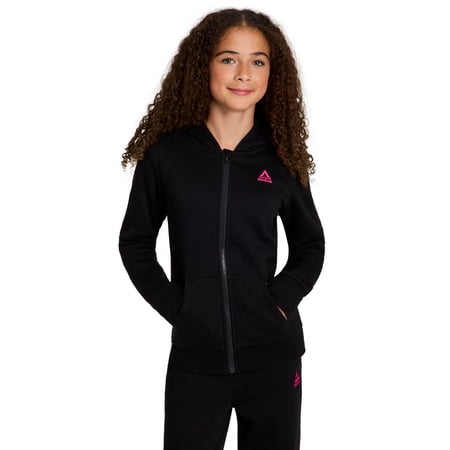 Reebok Girl’s Game Day Fleece Full Zip Hoodie, Sizes 4-18