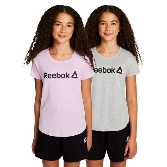 Reebok Girl’s Athletic Identity 2-Pack Short Sleeve T-Shirt, Sizes 4-18