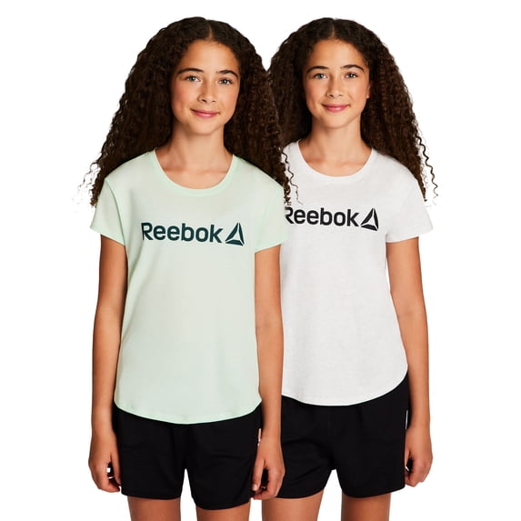 Reebok Girl’s Athletic Identity 2-Pack Short Sleeve T-Shirt, Sizes 4-18