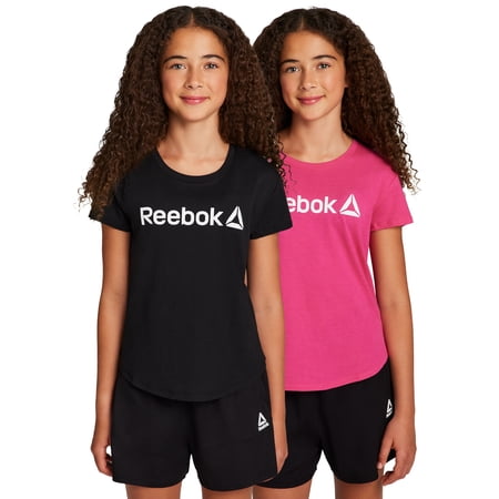 Reebok Girl’s Athletic Identity 2-Pack Short Sleeve T-Shirt, Sizes 4-18