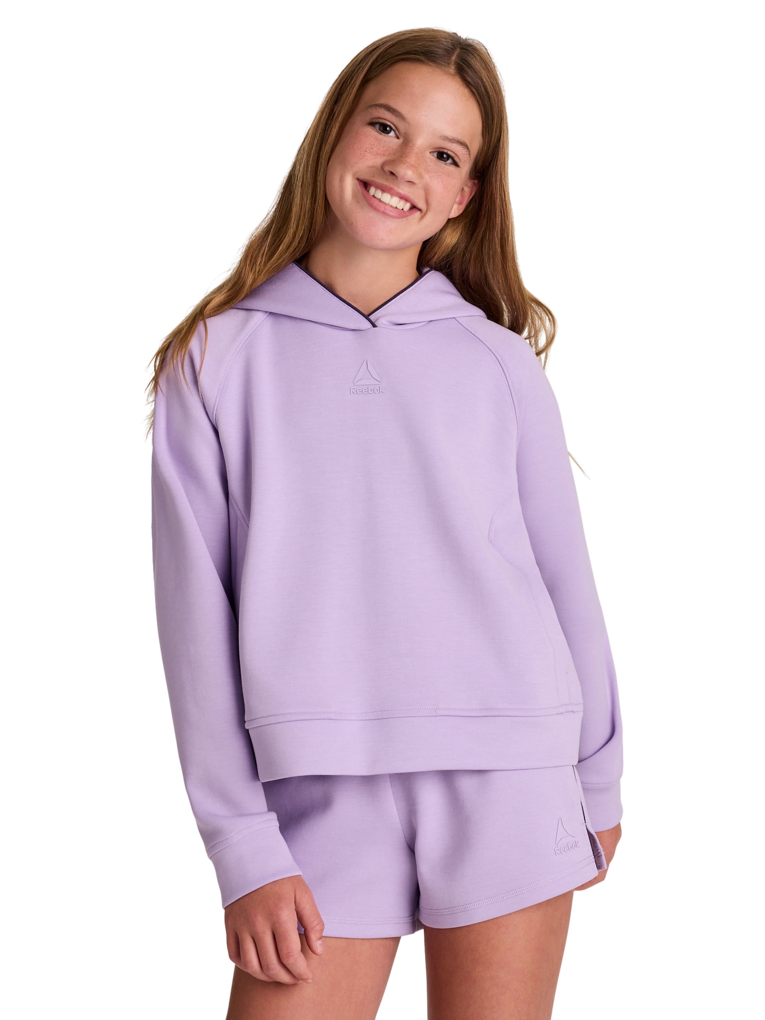 Reebok Girl’s Athletic Momentum Tech Fleece Pullover Hoodie, Sizes 4-18
