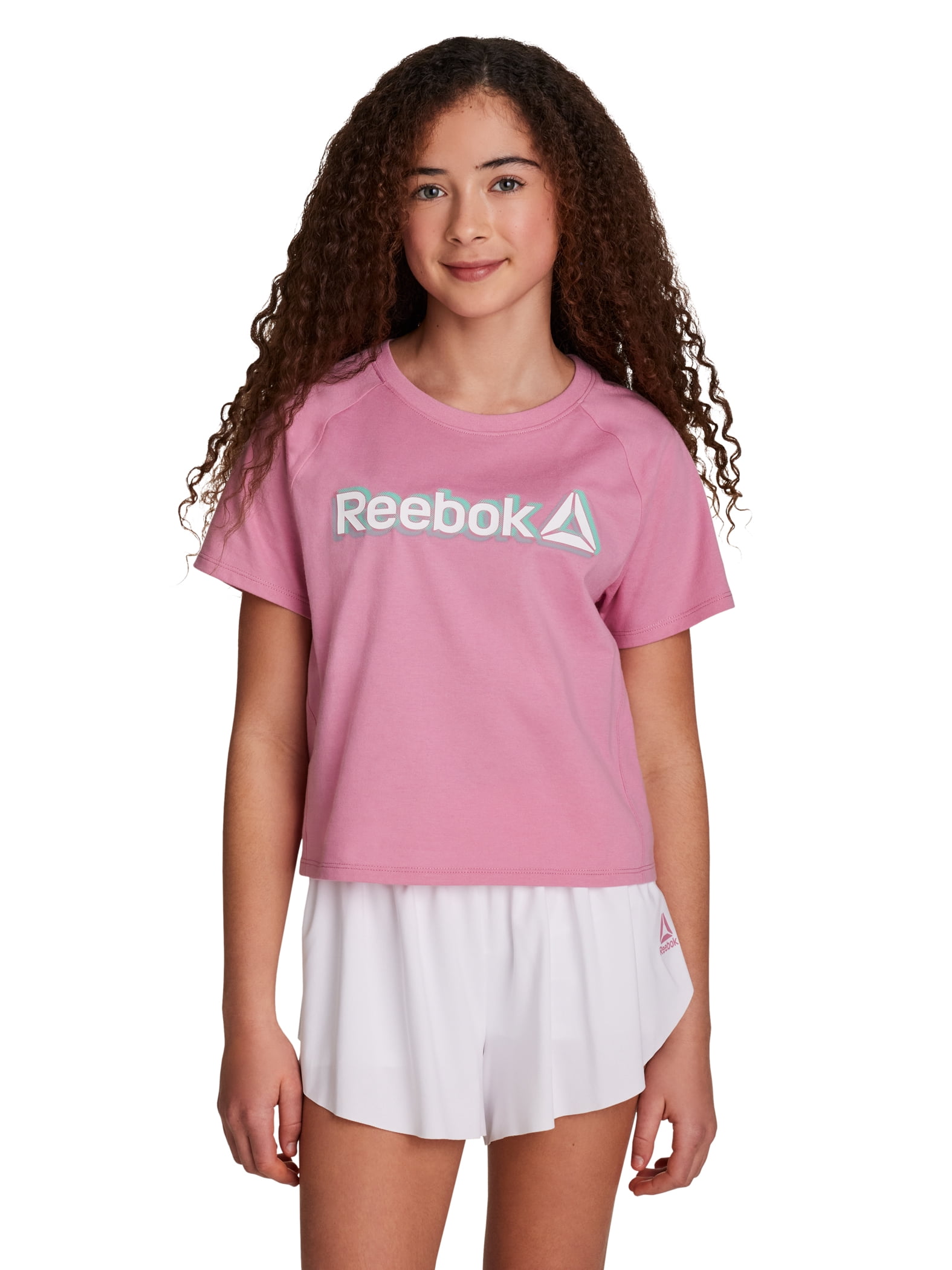 Reebok Girl's Athletic T-Shirt & Flutter Short, 2-Piece Set, Sizes 4-18