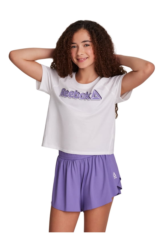 Girl's Athletic T-Shirt & Flutter Short, 2-Piece Set, Sizes 4-18