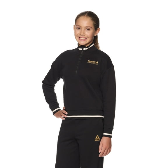 Reebok Girl's Athletic Varsity 1/2 Zip Sweatshirt, Sizes 4 - 18