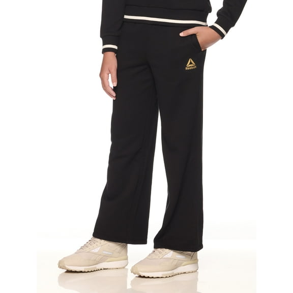 Reebok Girl’s Athletic Varsity Wide Leg Sweatpants, Sizes 4 – 18