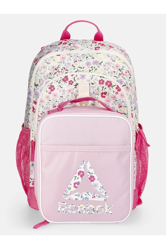 Kids' Charlie 17" Laptop Backpack and Lunch Bag Set, 2-Piece, Chalk Pretty Flowers