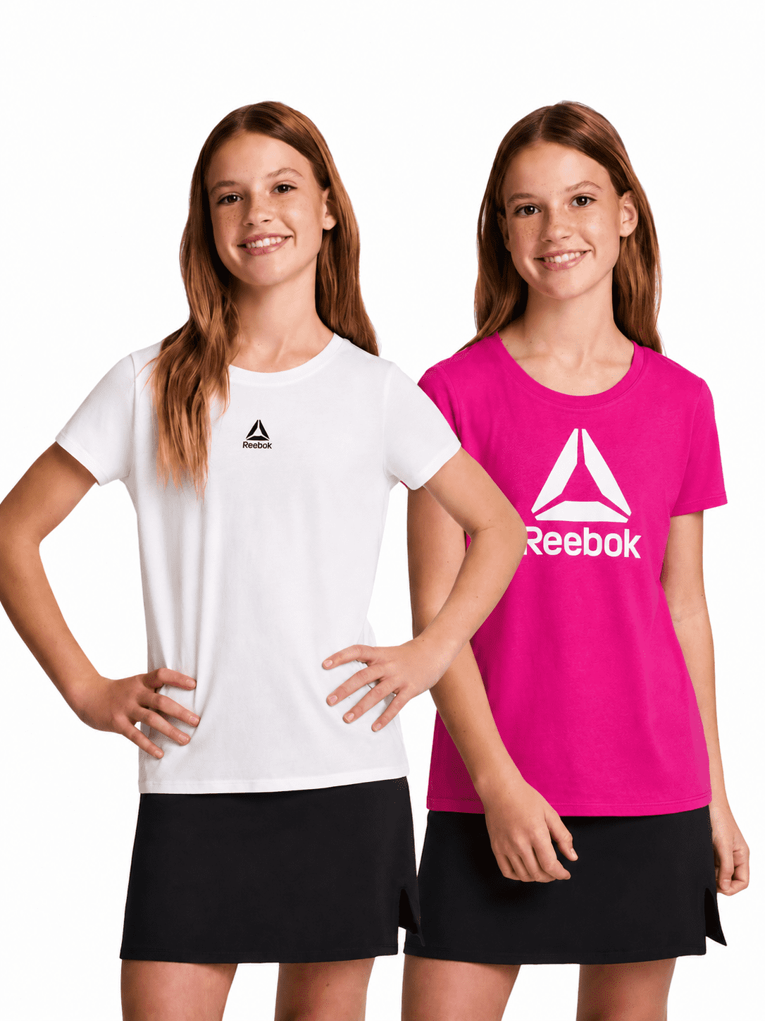 Reebok Girl's Distinction 2-Pack Short Sleeve Performance T-Shirt, Sizes 4-18
