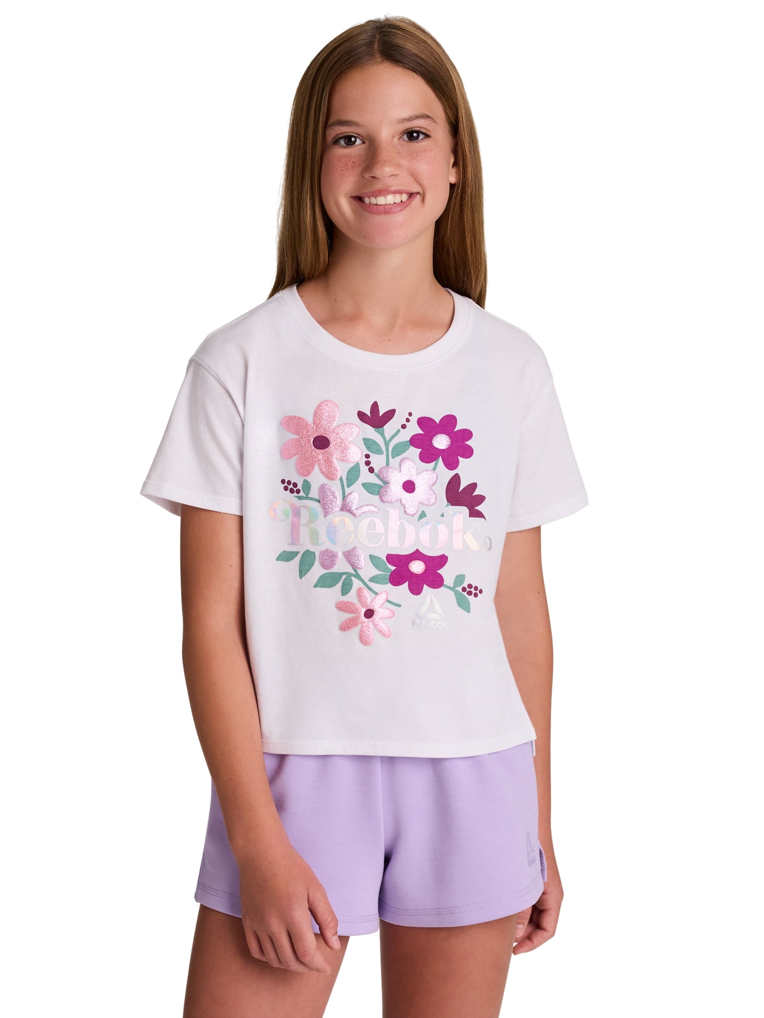 Reebok Girl's Floral Fun Graphic T-Shirt, Sizes 4-18