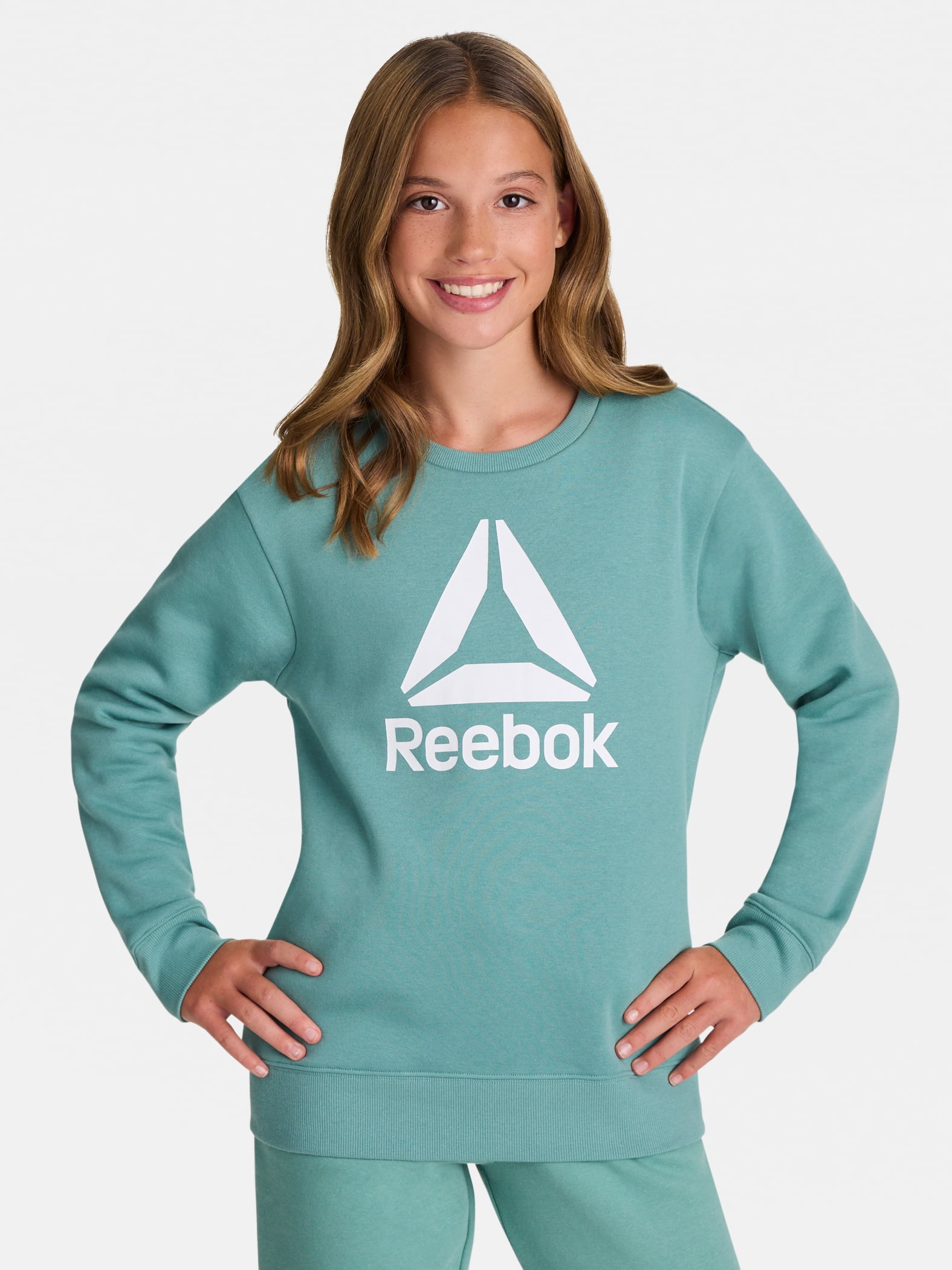 Reebok Girl's Game Day Fleece Crewneck, Sizes 4-18