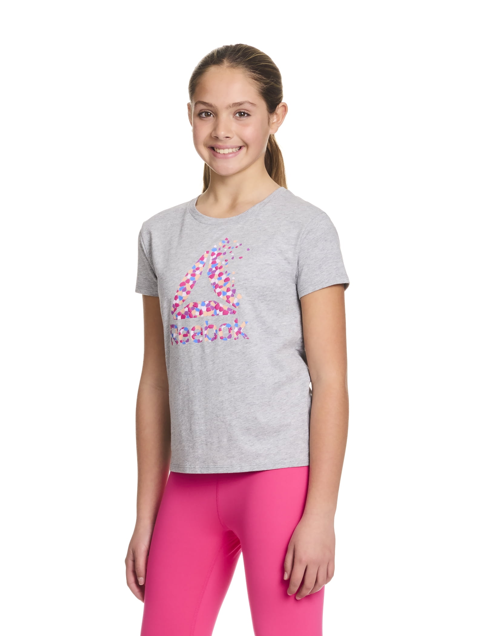 Reebok Girl’s Printed Short Sleeve Graphic T-Shirt, Sizes 4-18