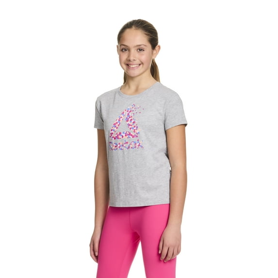Reebok Girl’s Printed Short Sleeve Graphic T-Shirt, Sizes 4-18