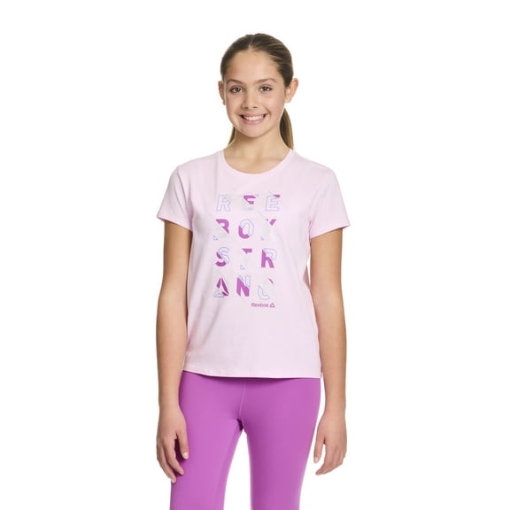 Reebok Girl’s Printed Short Sleeve Graphic T-Shirt, Sizes 4-18