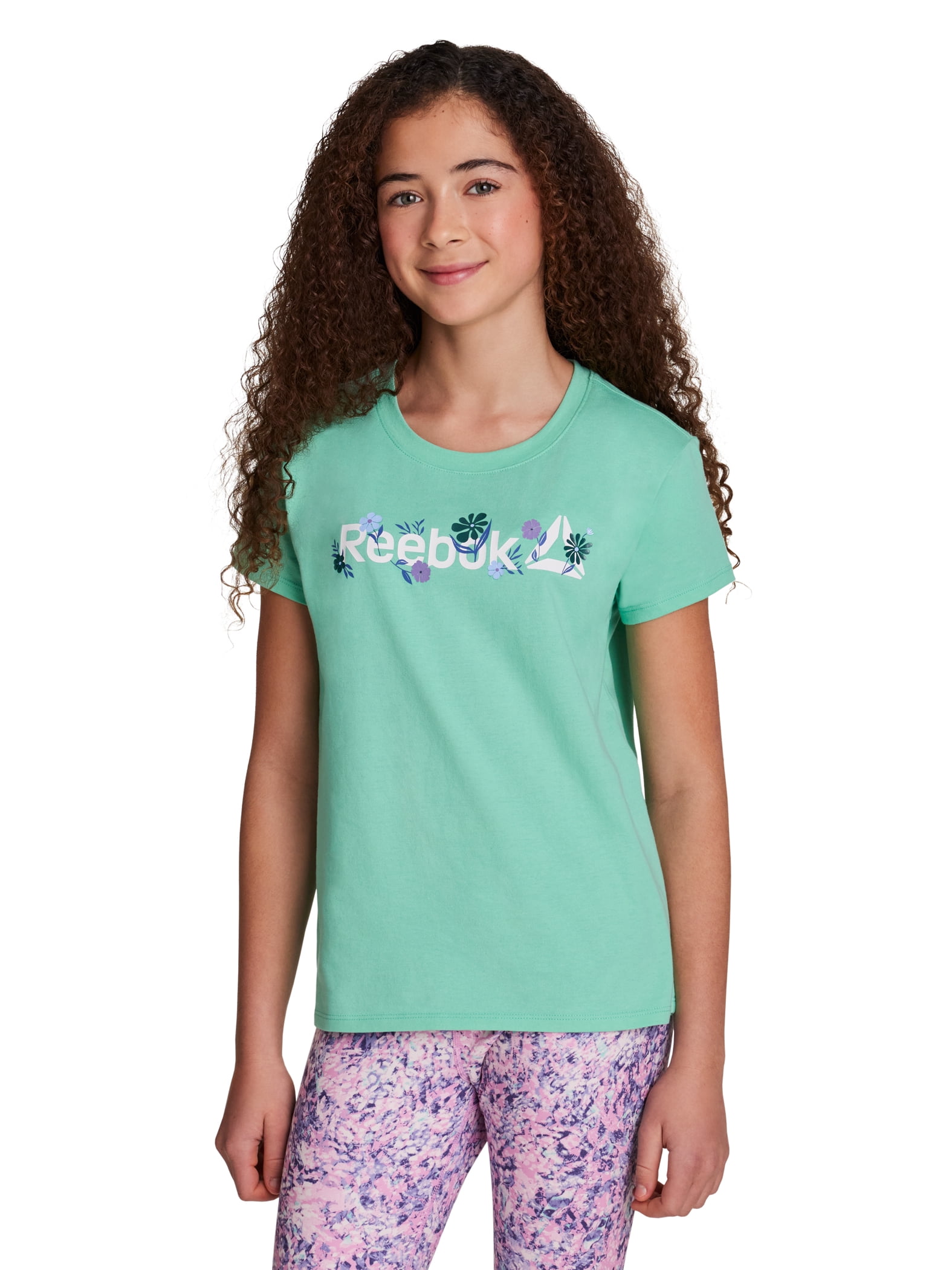 Reebok Girl’s Printed Short Sleeve Graphic T-Shirt, Sizes 4-18