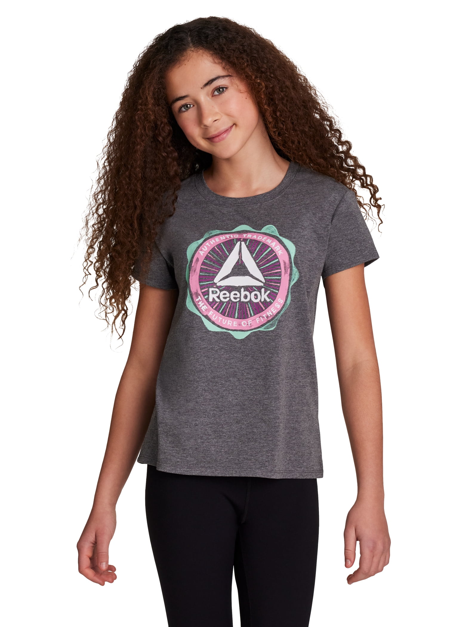 Reebok Girl’s Printed Short Sleeve Graphic T-Shirt, Sizes 4-18