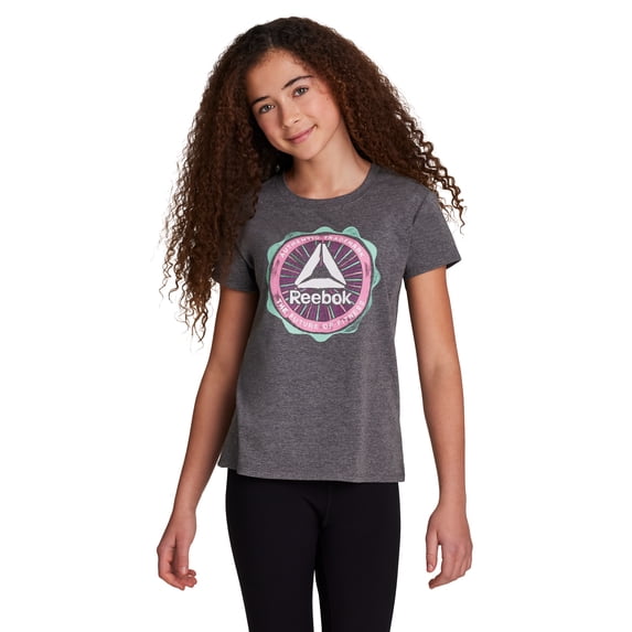 Reebok Girl’s Printed Short Sleeve Graphic T-Shirt, Sizes 4-18