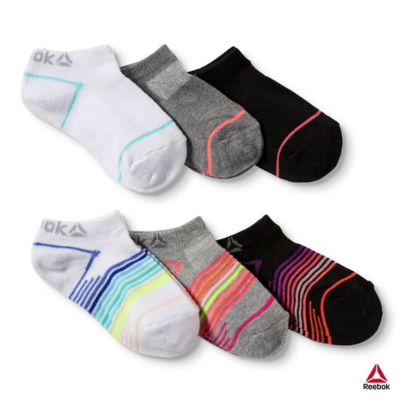 Reebok Girl's Pro-Series Lightweight Low Cut Socks, 6 Pack