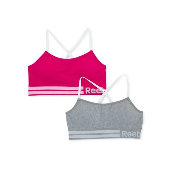 Reebok Girl's Seamless Longline Bralettes, 2-Pack, Sizes S to XL