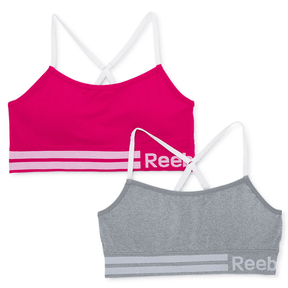 Reebok Girl's Seamless Longline Bralettes, 2-Pack