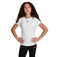 thumbnail image 1 of Reebok Girl's Legacy Short Sleeve Ruched Performance Top, Sizes 4-18, 1 of 7