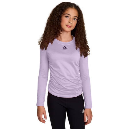 Reebok Girl's Legacy Performance Long Sleeve Side Ruched Top, Sizes 4-18