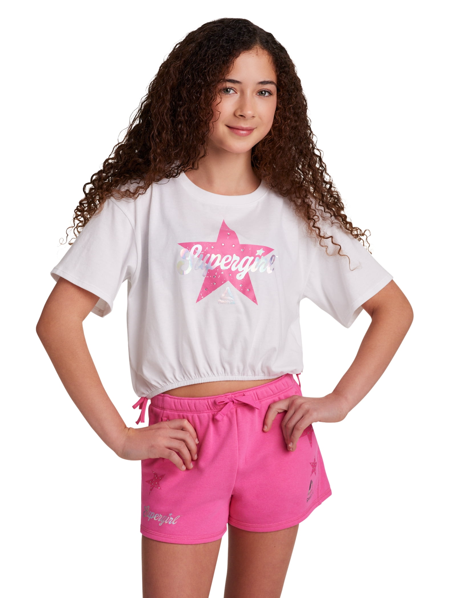 Reebok Girl's Supergirl Glam Graphic T-Shirt, Sizes 4-18