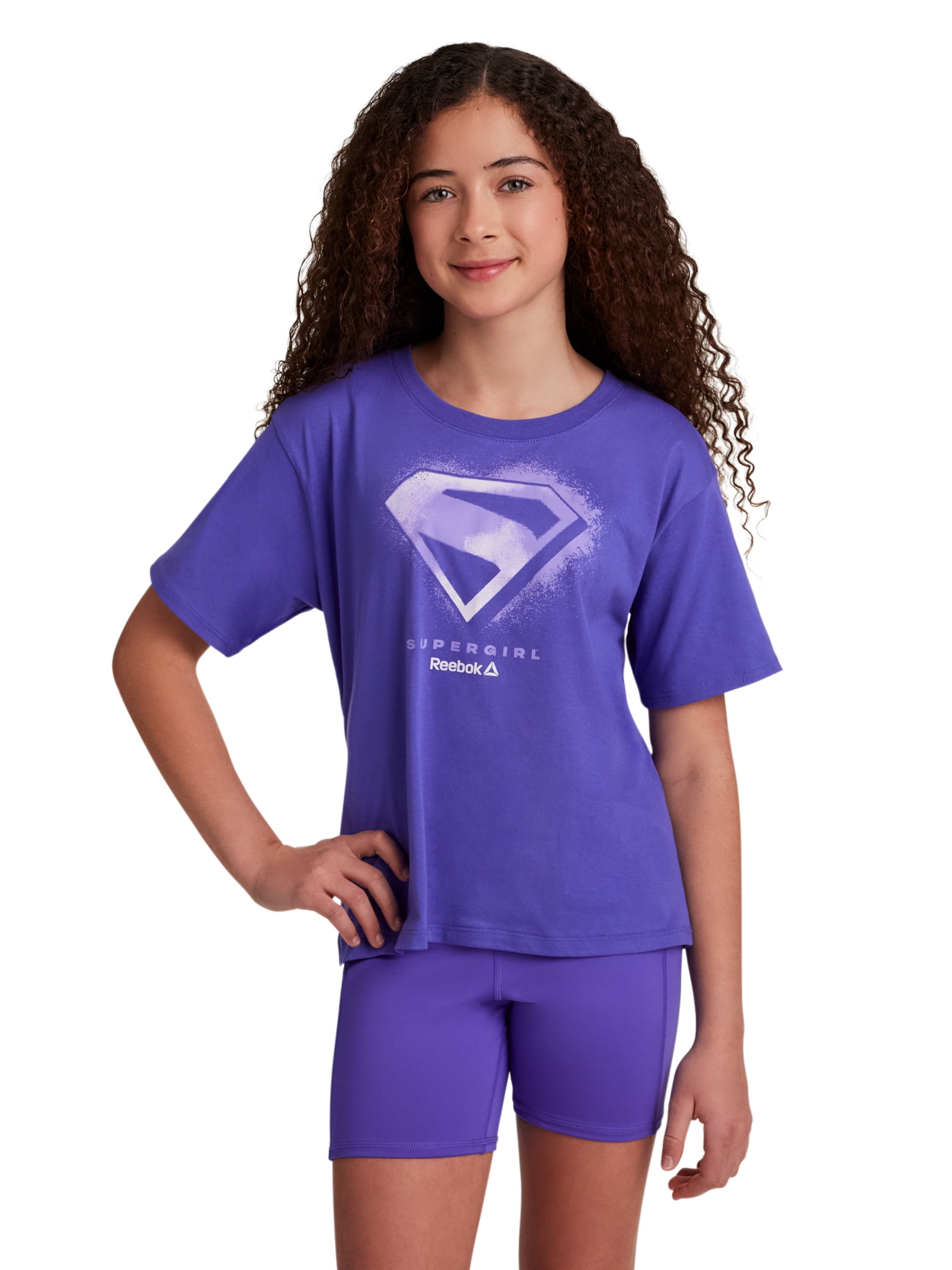 Reebok Girl’s Supergirl Short Sleeve Graphic T-Shirt, Sizes 4-18