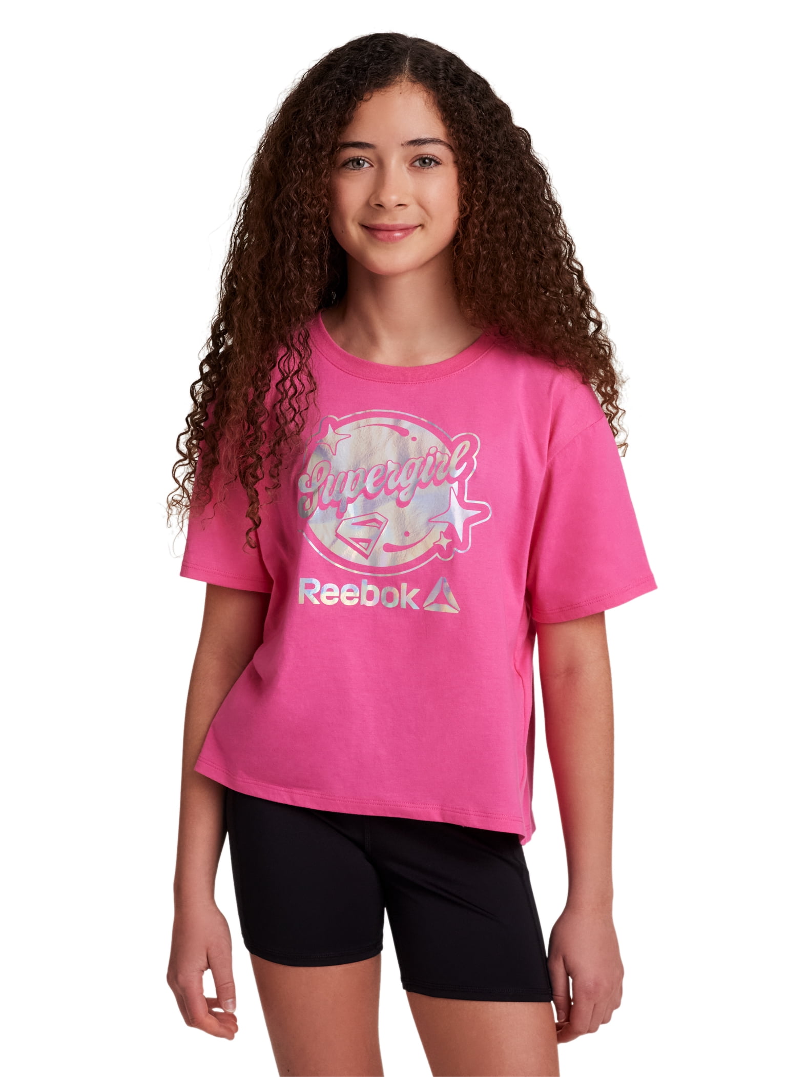 Reebok Girl’s Supergirl Short Sleeve Graphic T-Shirt, Sizes 4-18