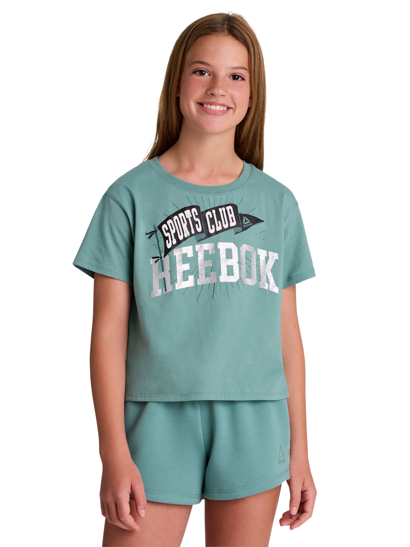 Reebok Girl's Team Sparkle Graphic T-Shirt, Sizes 4-18