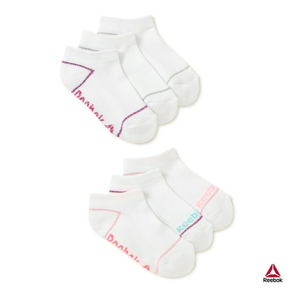 Reebok Girl's Terry Low Cut Socks, 6 Pack