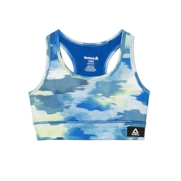 Reebok Girl's Thrive Long Line Camo Print Bra, Sizes 4-18