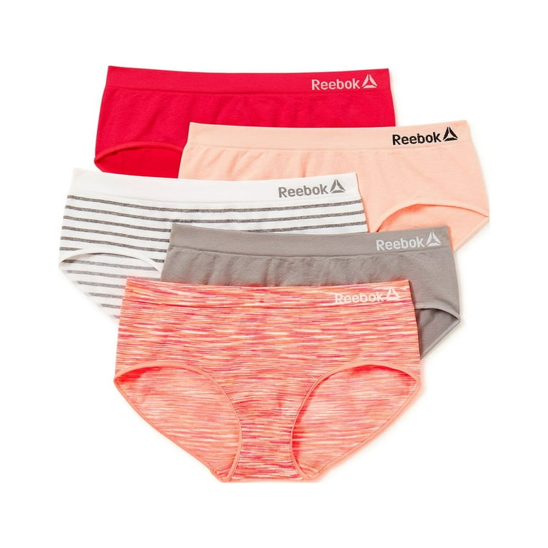 Reebok Girl's Underwear, 5 Pack Seamless Hipsters Panties, Sizes S-XL
