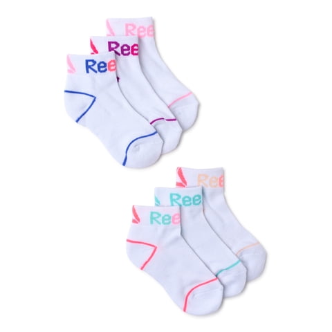 Girls Ankle Socks, 6-Pack, Sizes S-L