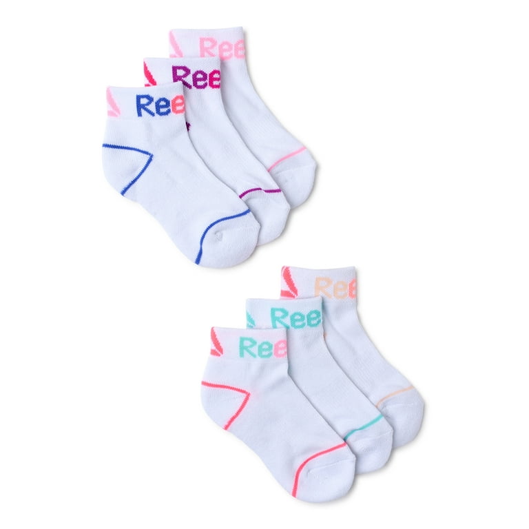 Reebok Girls Ankle Socks, 6-Pack, Sizes S-L 