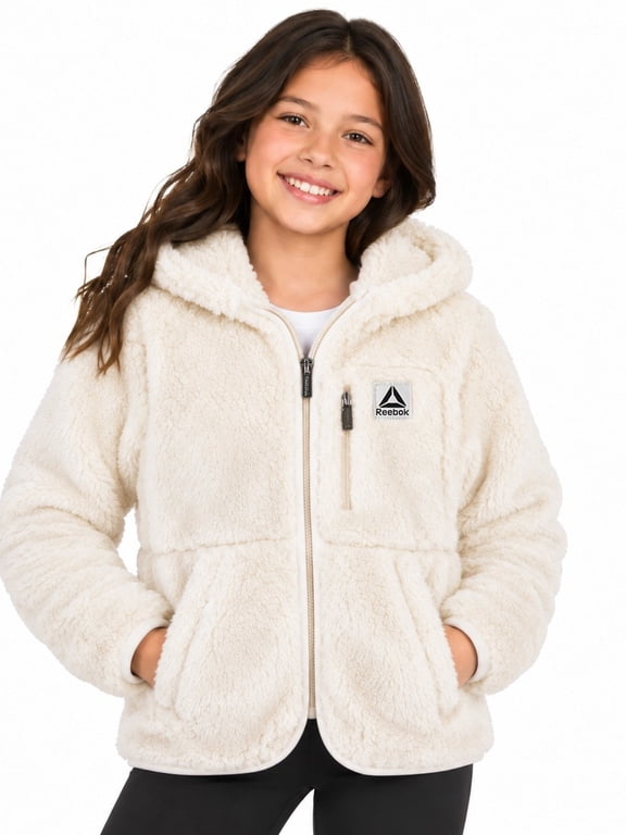 Girls' Double Monkey Fleece Jacket, Size XS(4/5)-XXL(18)
