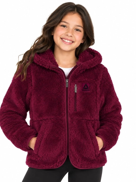 Girls' Double Monkey Fleece Jacket, Size XS(4/5)-XXL(18)
