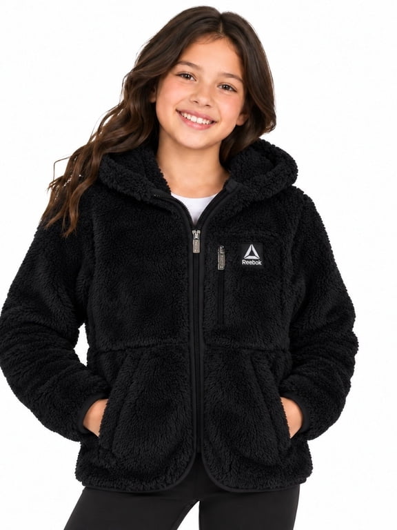 Girls' Double Monkey Fleece Jacket, Size XS(4/5)-XXL(18)