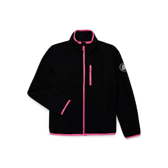 Reebok Girls Fleece Jacket with Embossed Hearts, Sizes XS-XXL