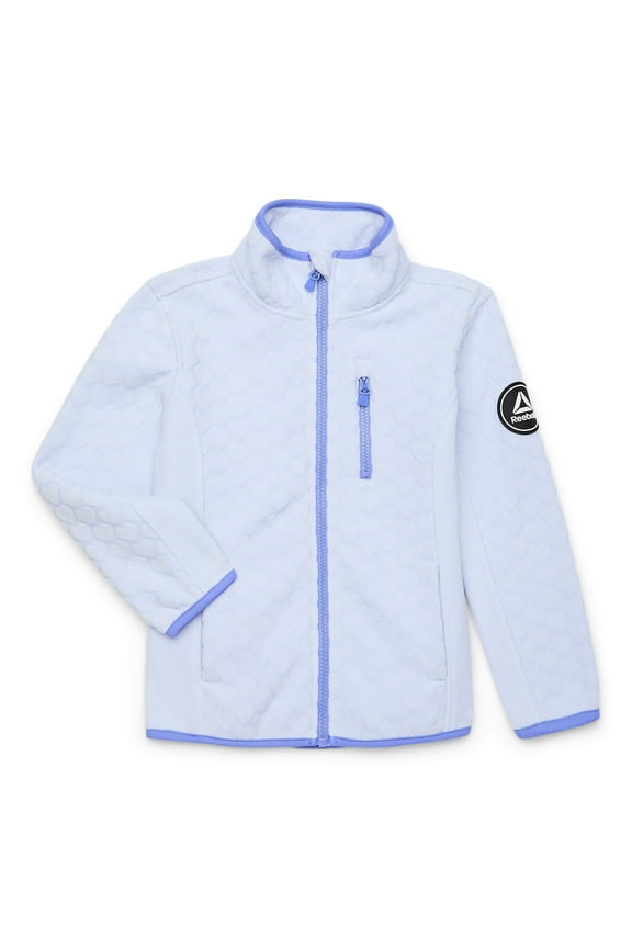 Girls Fleece Jacket with Embossed Hearts, Sizes XS-XXL