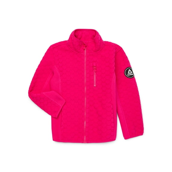 Reebok Girls Fleece Jacket with Embossed Hearts, Sizes XS-XXL