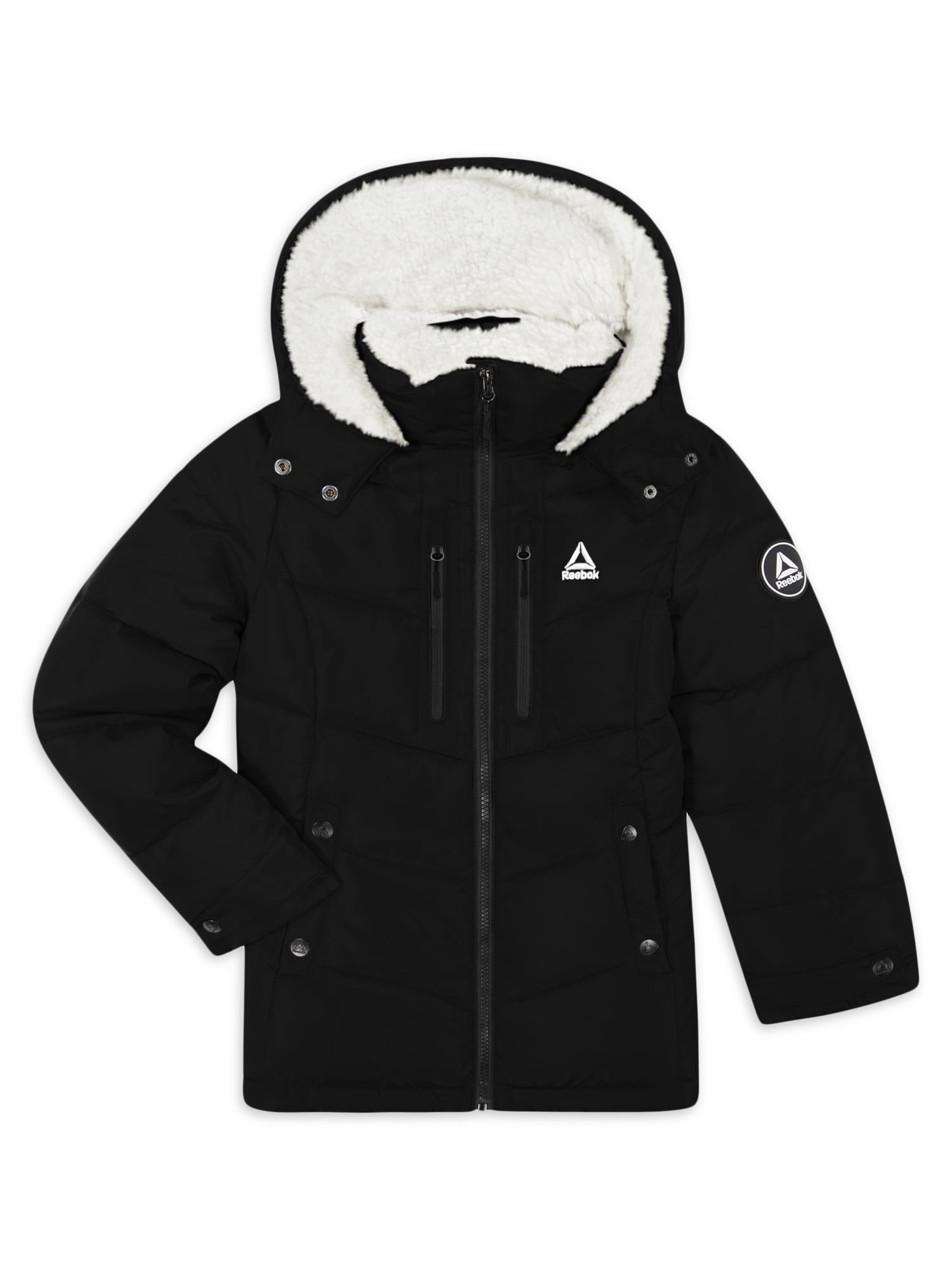 Reebok Girls' Insulated Jacket - black/multi, 4t (Toddler) - Walmart.com