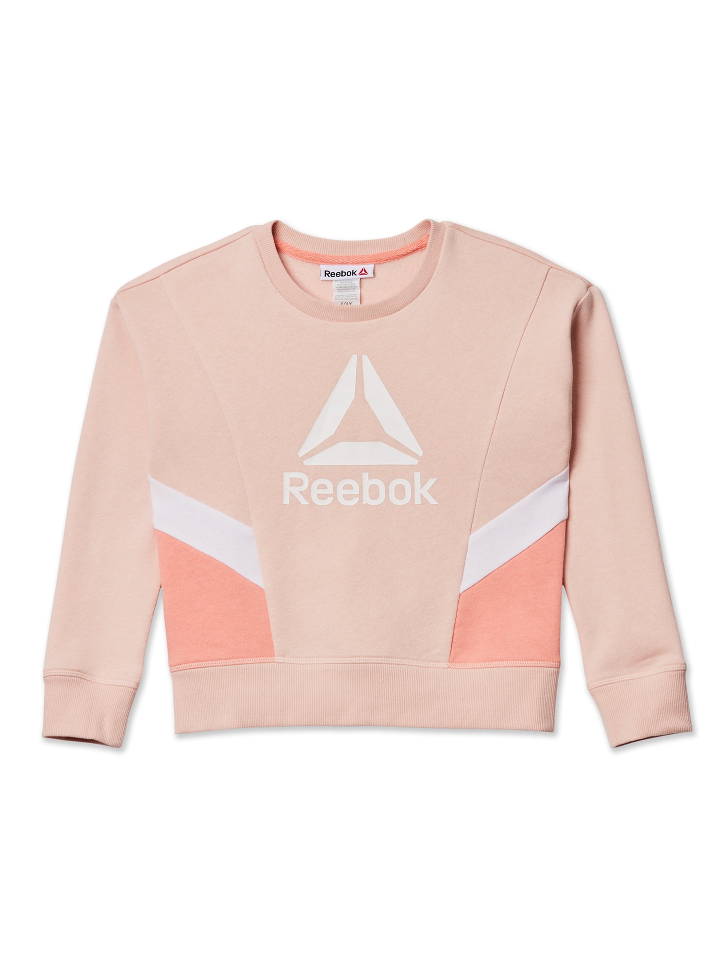 Reebok Girls Journey Color Block Cropped Crew Sweatshirt, Sizes 4-18