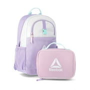Reebok Girls' Maddox 17" Laptop Backpack and Lunch Box Set, Lavender