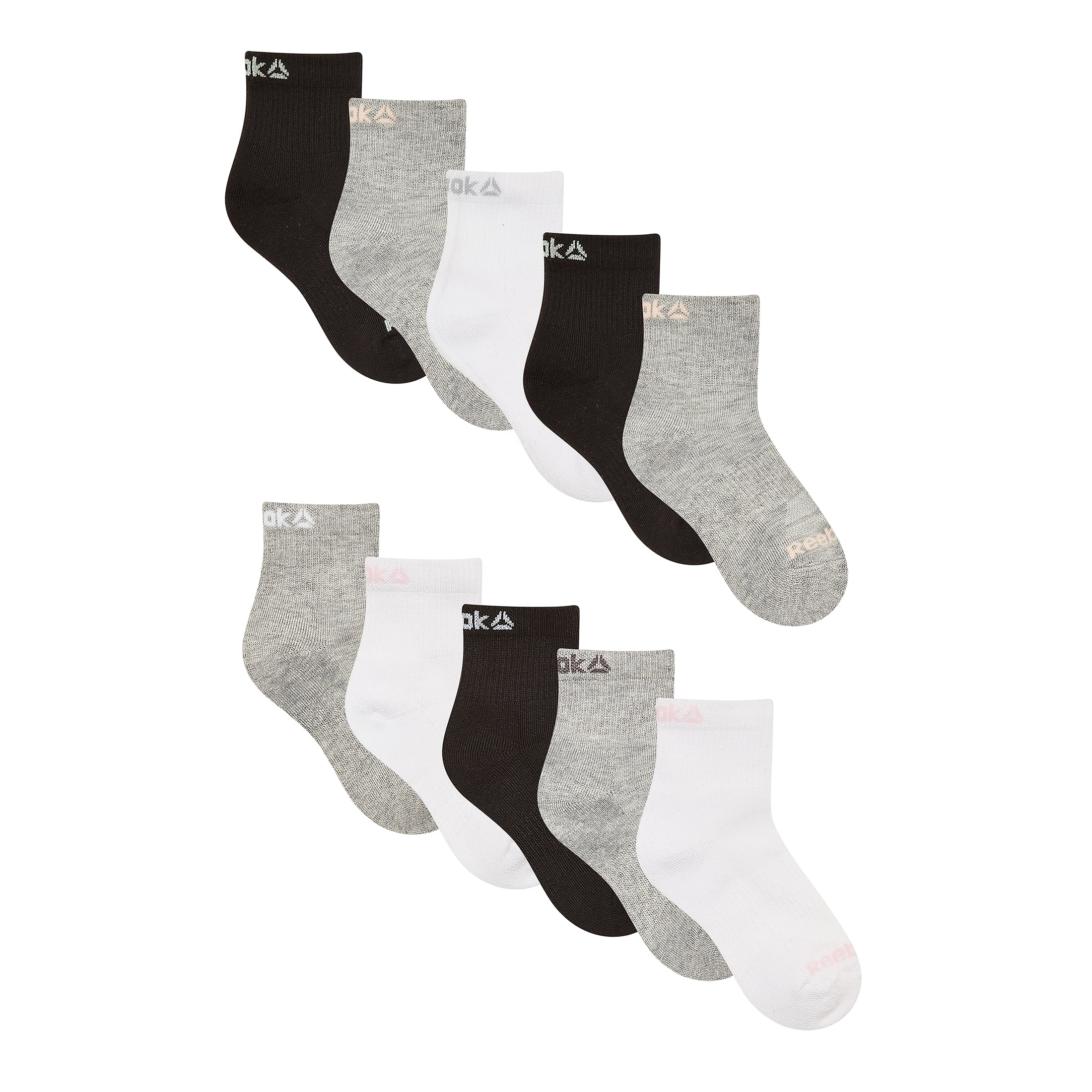 Reebok Girls Pro-Series Ankle Socks, 10-Pack