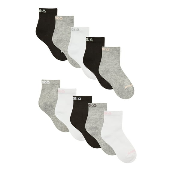 Reebok Girls Pro-Series Ankle Socks, 10-Pack