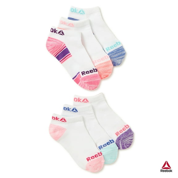 Reebok Girls Pro-Series Lightweight No Show Socks, 6-Pack