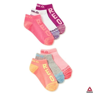 Reebok Girls Pro-Series Lightweight No Show Socks, 6-Pack