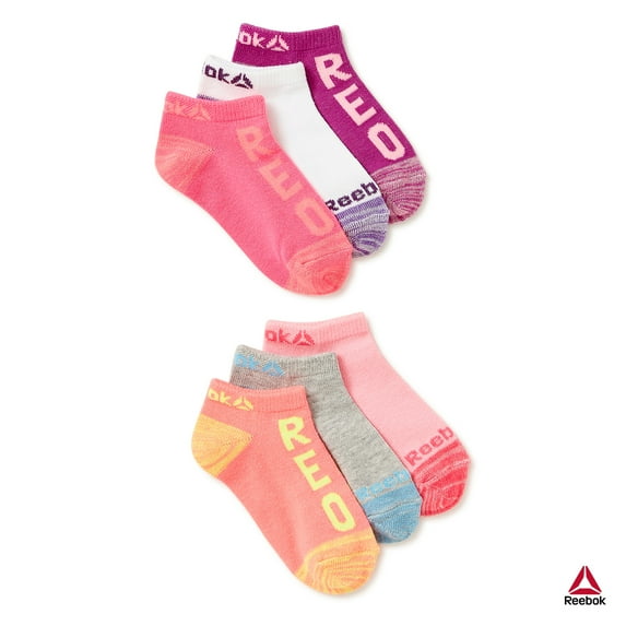 Reebok Girls Pro-Series Lightweight No Show Socks, 6-Pack