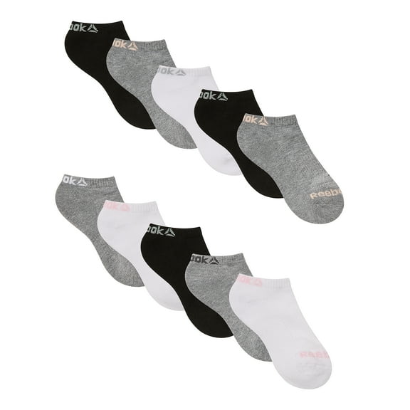 Reebok Girls Pro-Series Low Cut Socks, Stocking Stuffers, 10-Pack