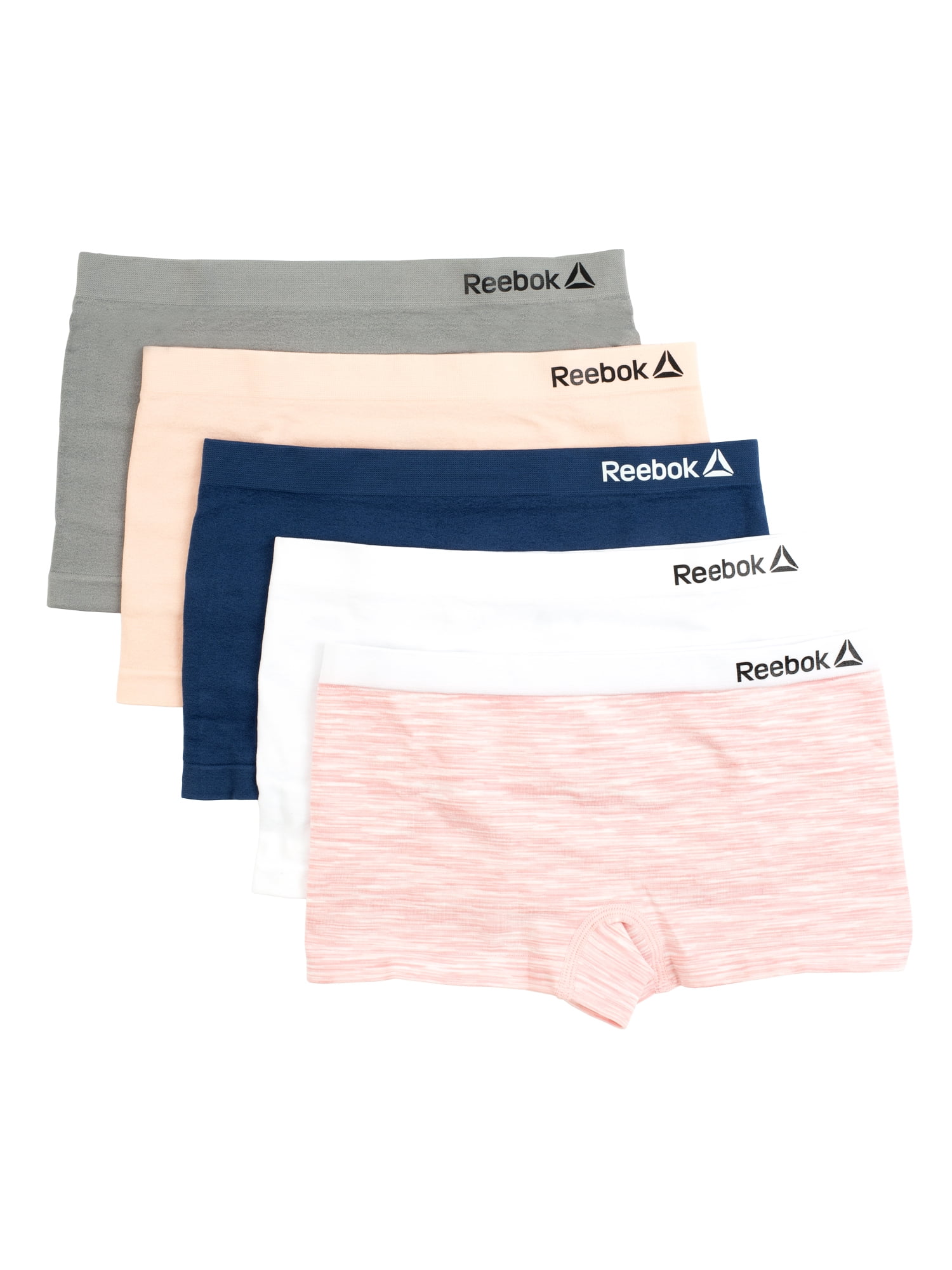 Reebok Girls Seamless Boyshort Panties Underwear, 5-Pack, Sizes S-XL